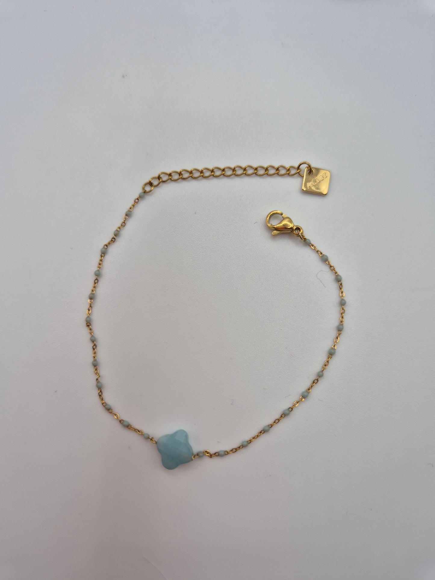 Bracelet Porte Moi Chance en Pierre Turquoise