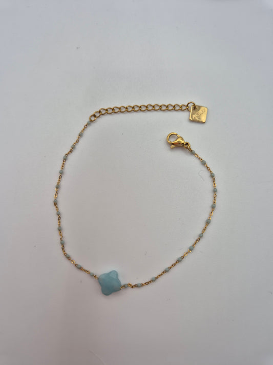 Bracelet Porte Moi Chance en Pierre Turquoise