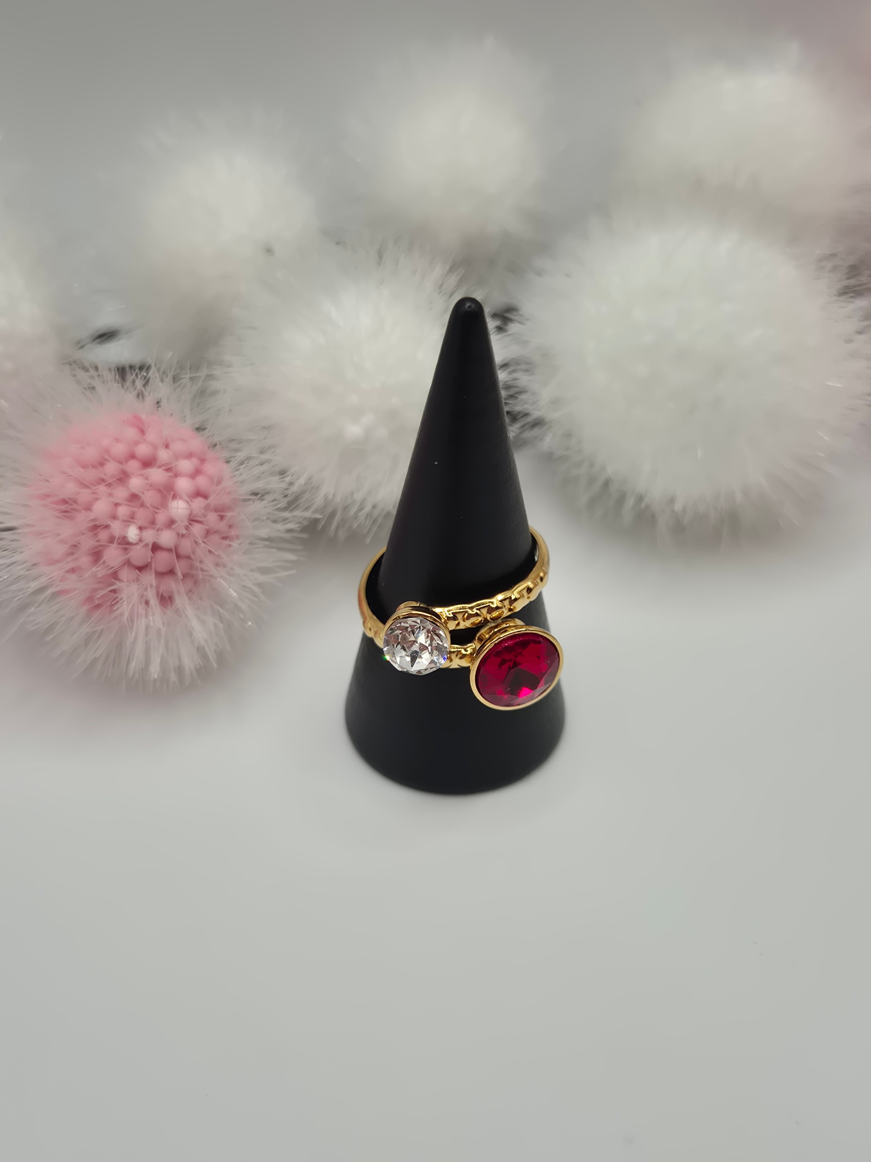 Bague Nuit Claire rouge et blanc