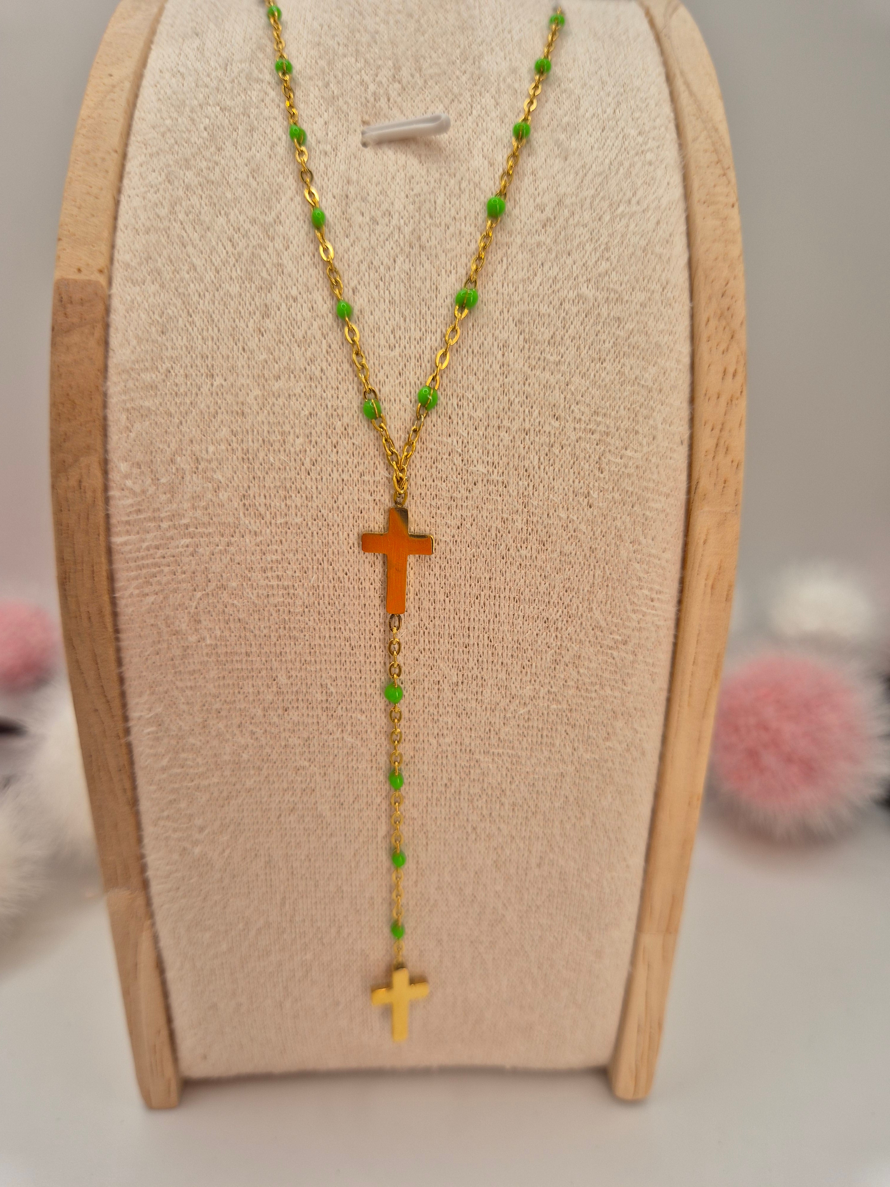 Collier Protection Croix Verte