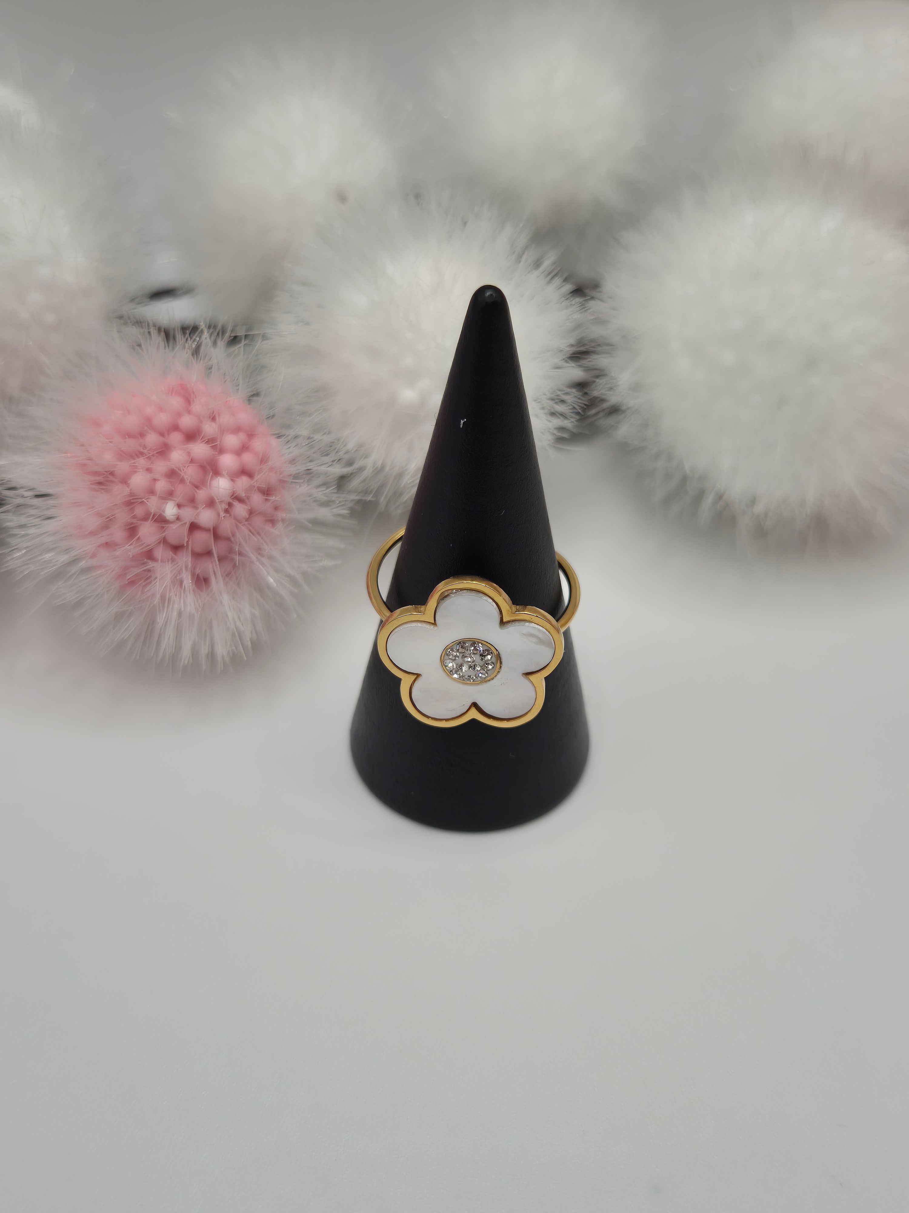 Bague Acier en Fleurs