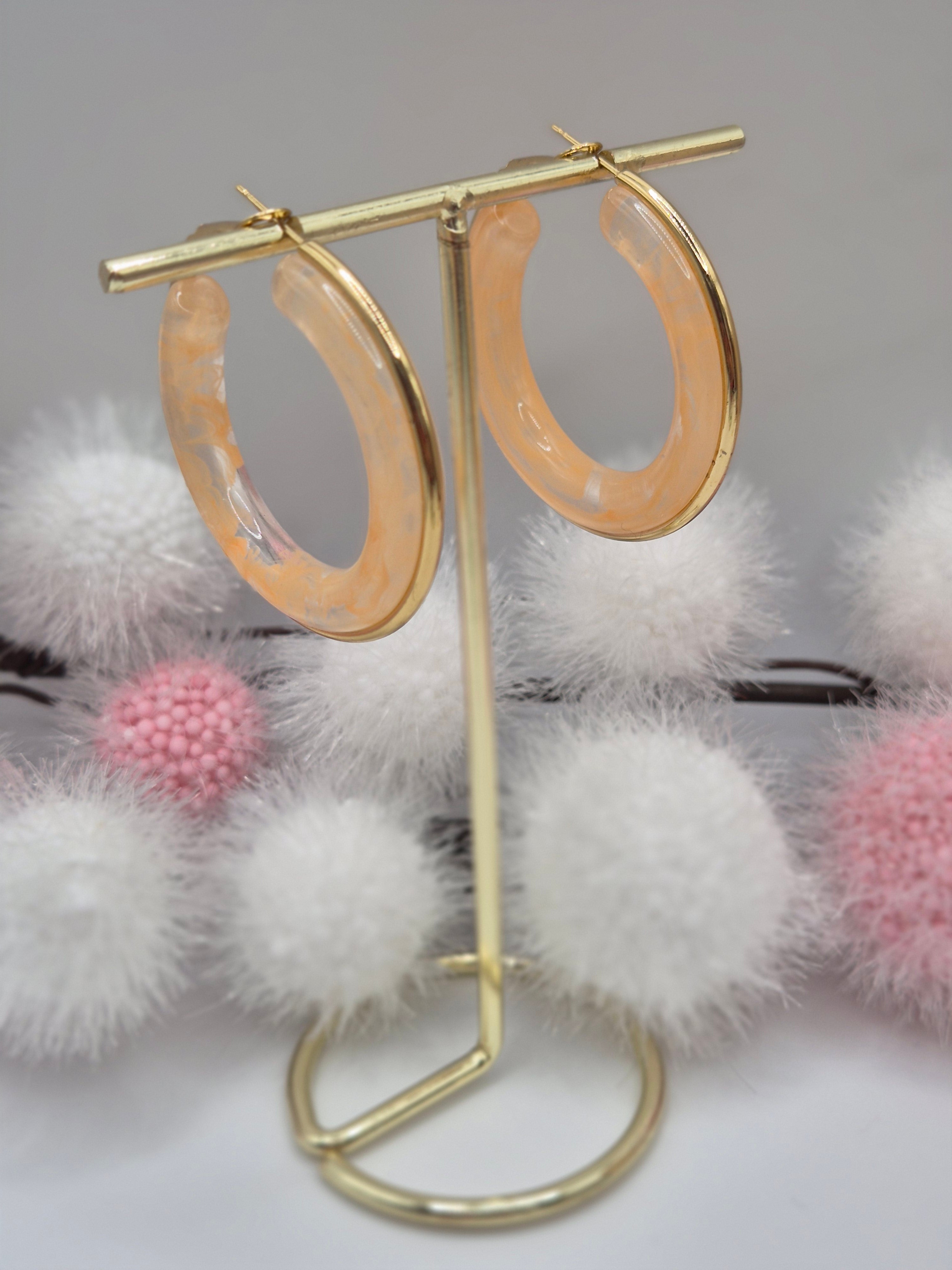 Boucles d’oreilles Mystère D’Or Corail