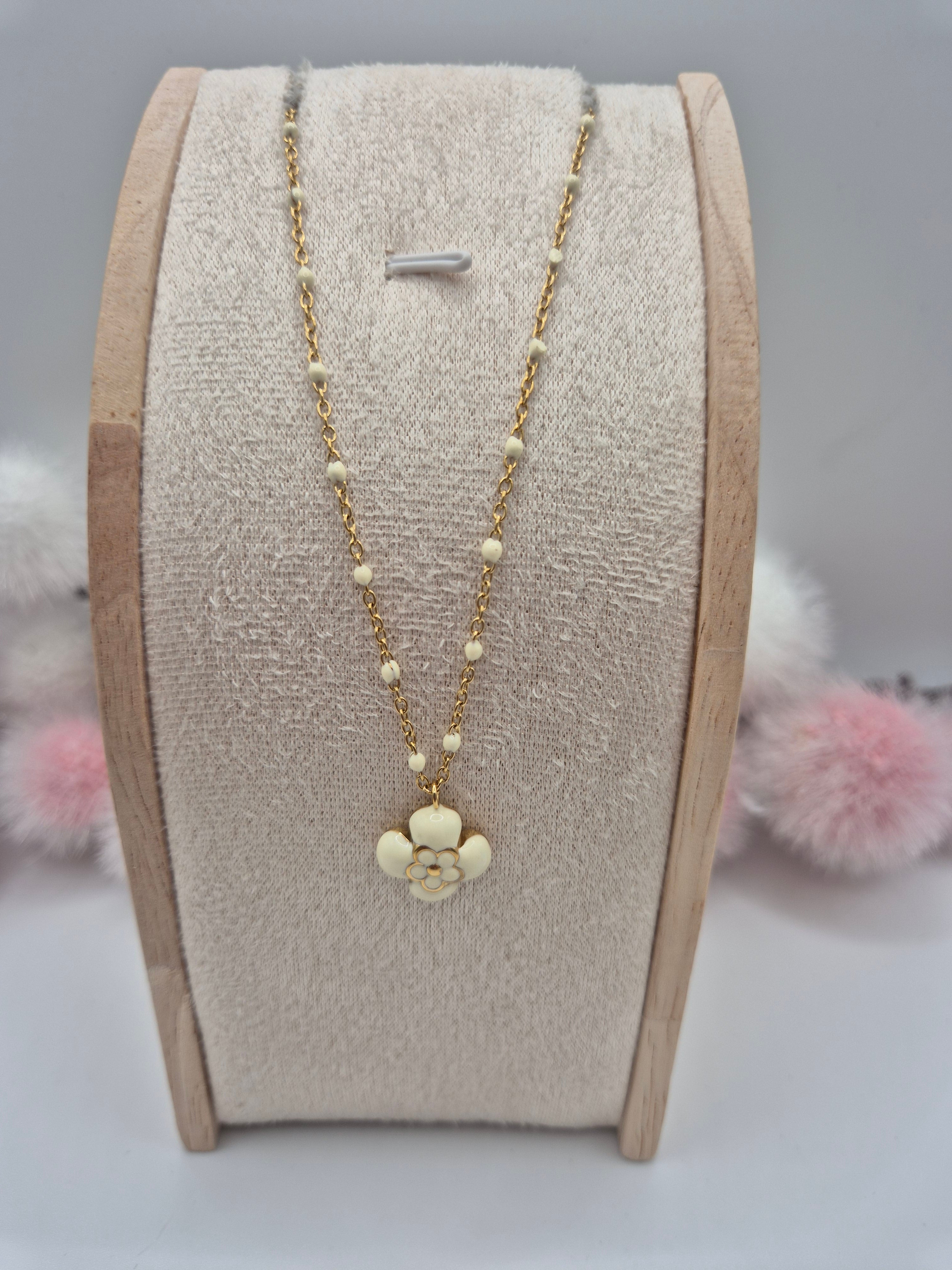 Collier Éclosion Blanc