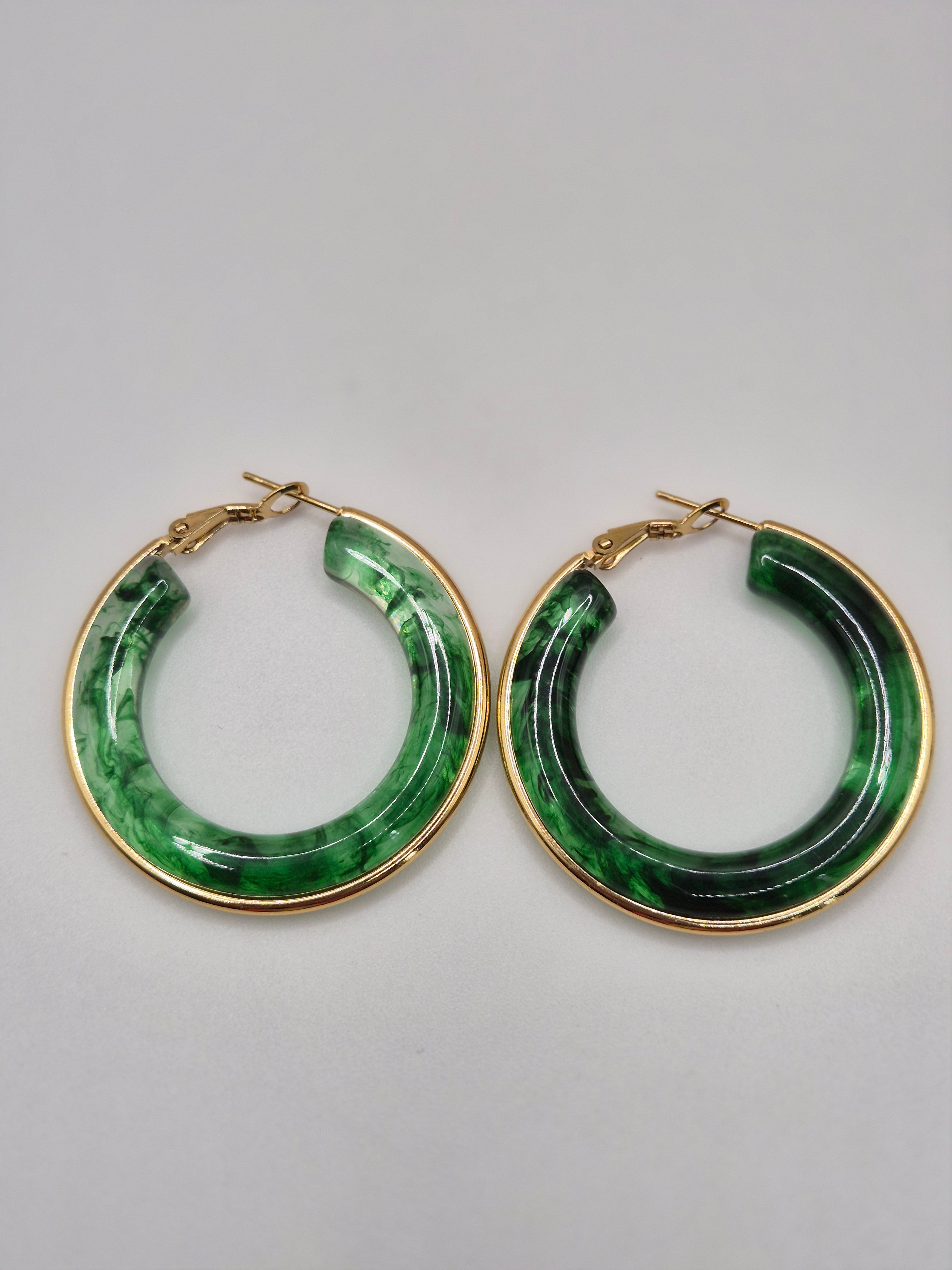 Boucles d’oreilles Mystère D’Or Vert Foncé