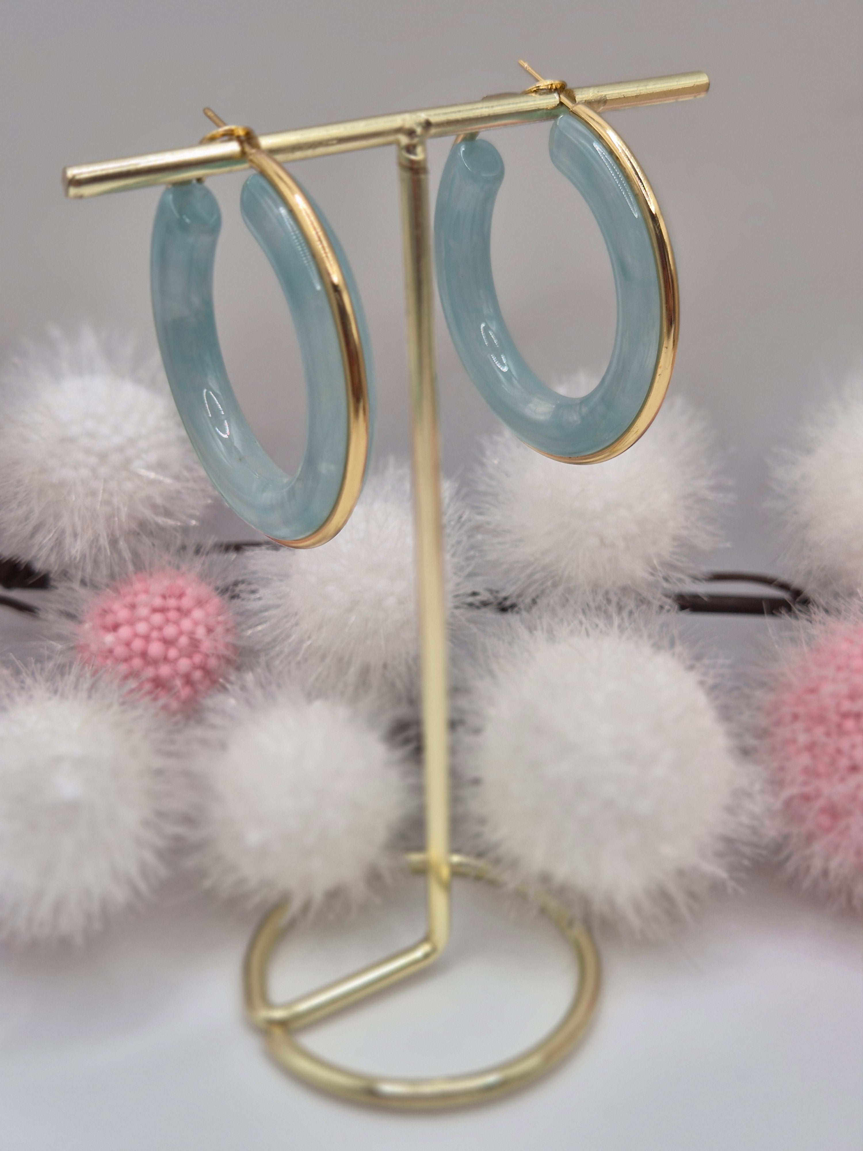 Boucles d’oreilles Mystère D’Or Bleu Claire