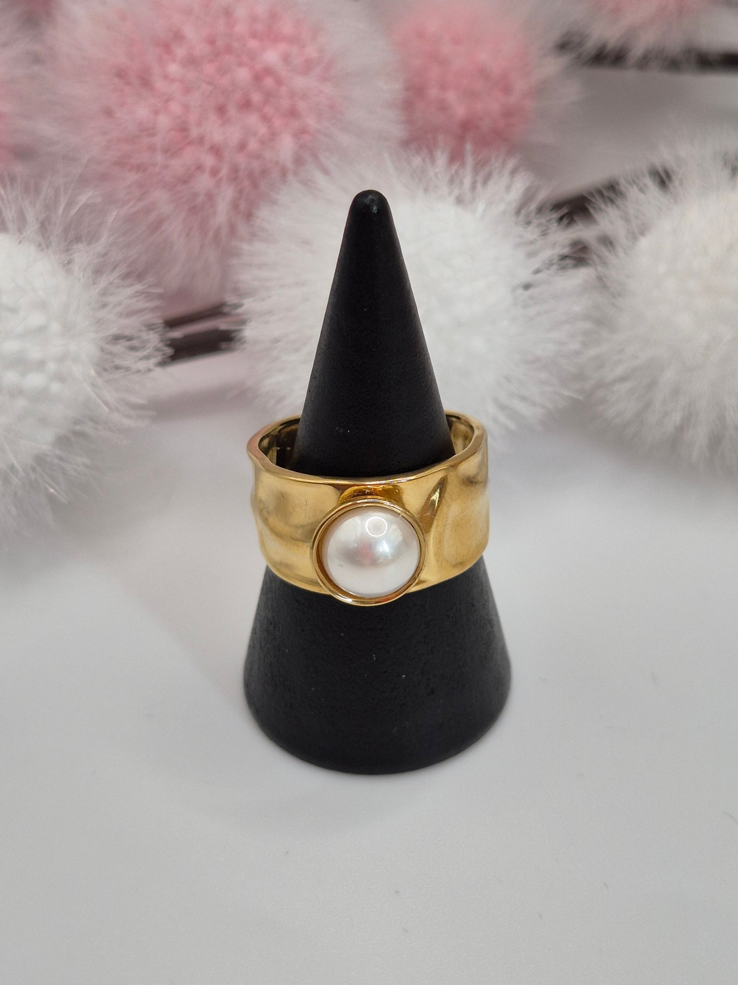 Bague Martelé Perle