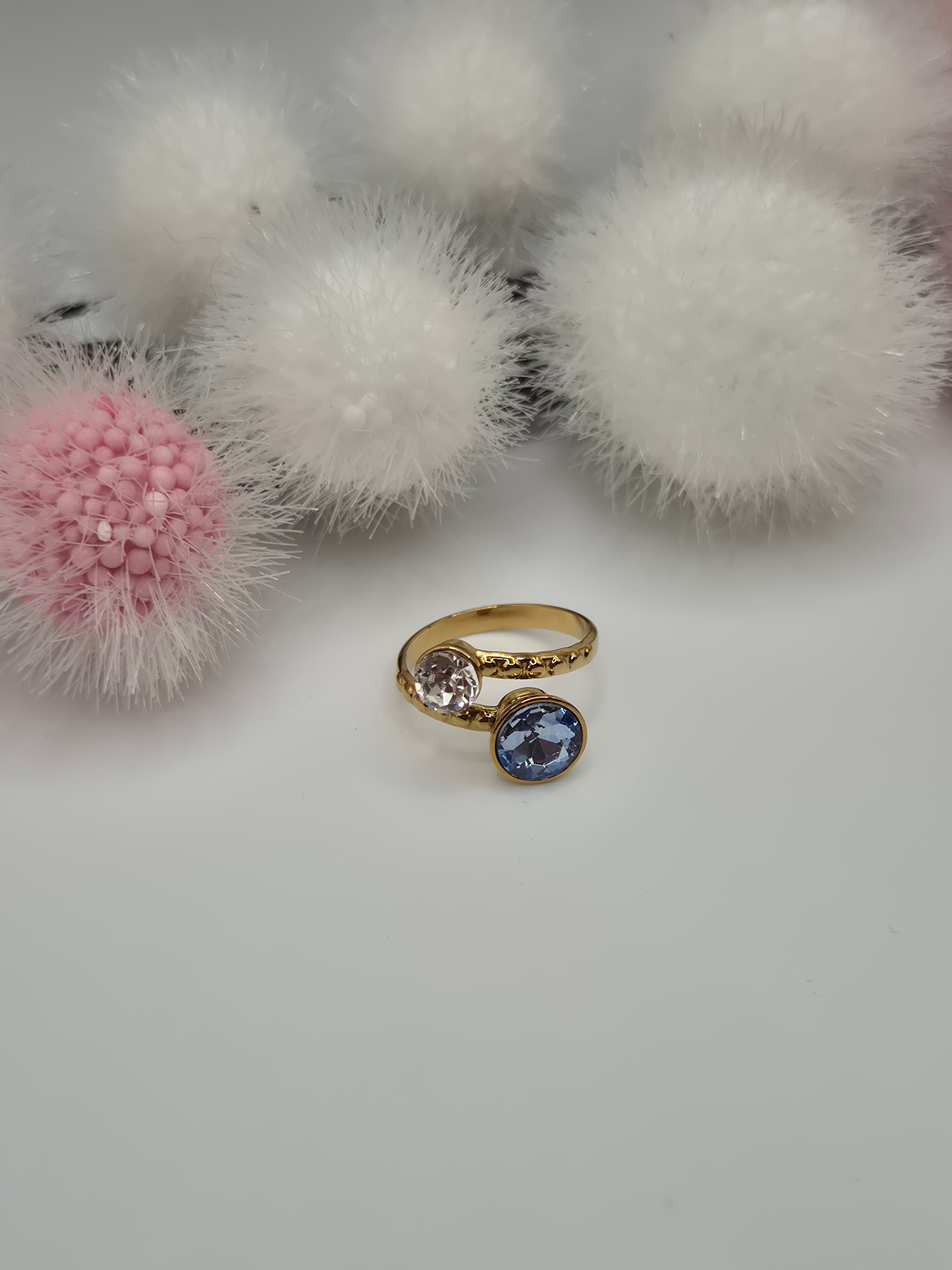 Bague Nuit Claire bleu et blanc