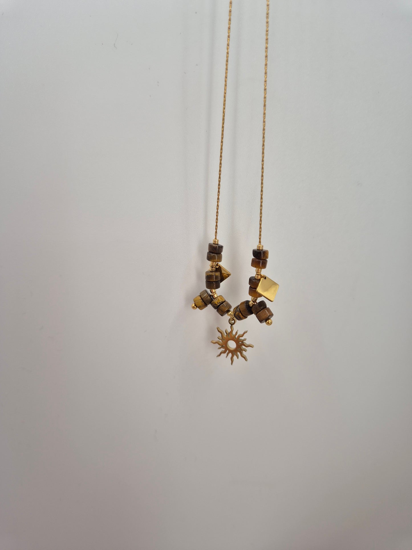 Collier Grand Soleil en Pierre Œil du Tigre