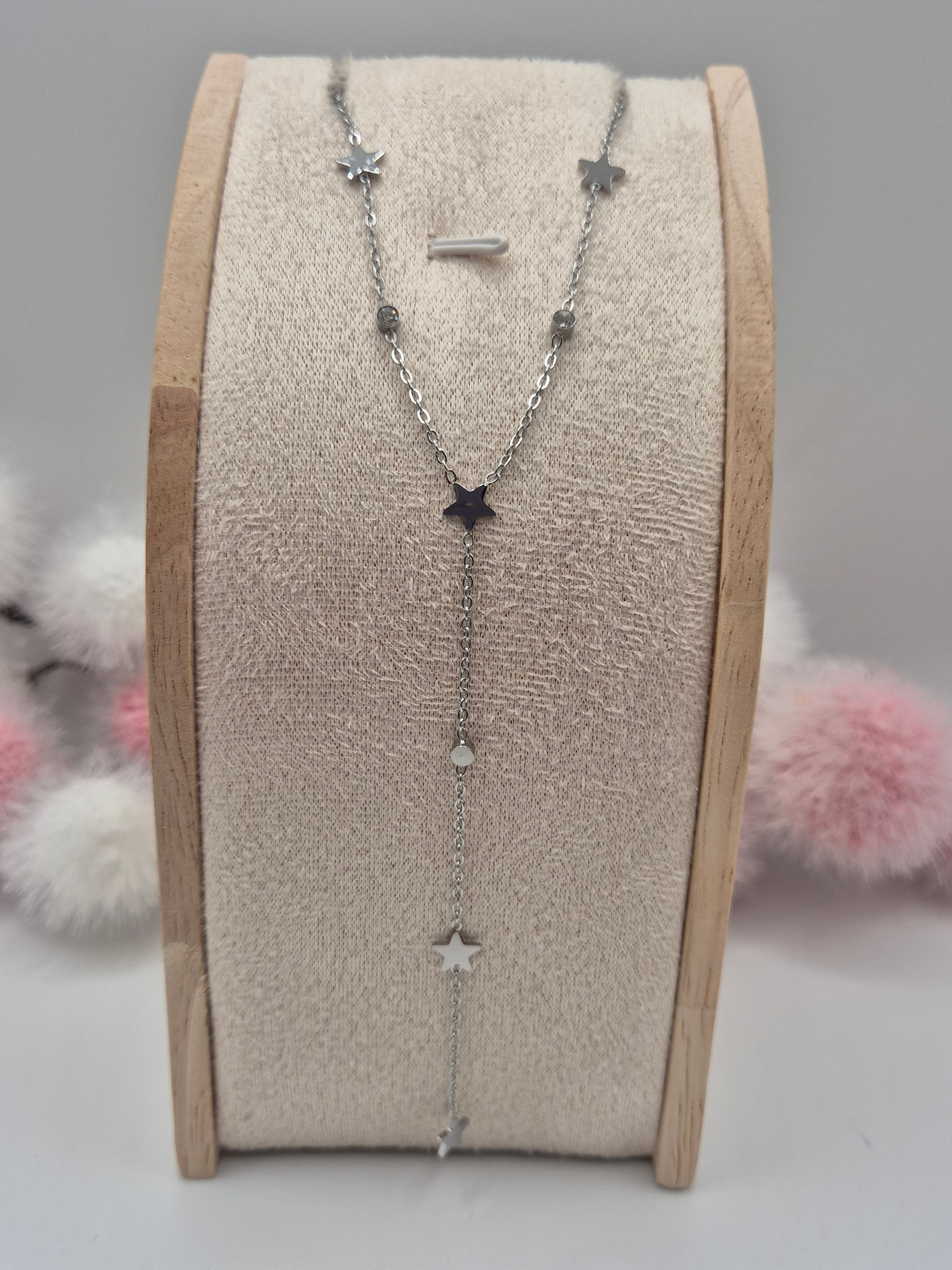 Collier Ligne D’Eclat Argenté