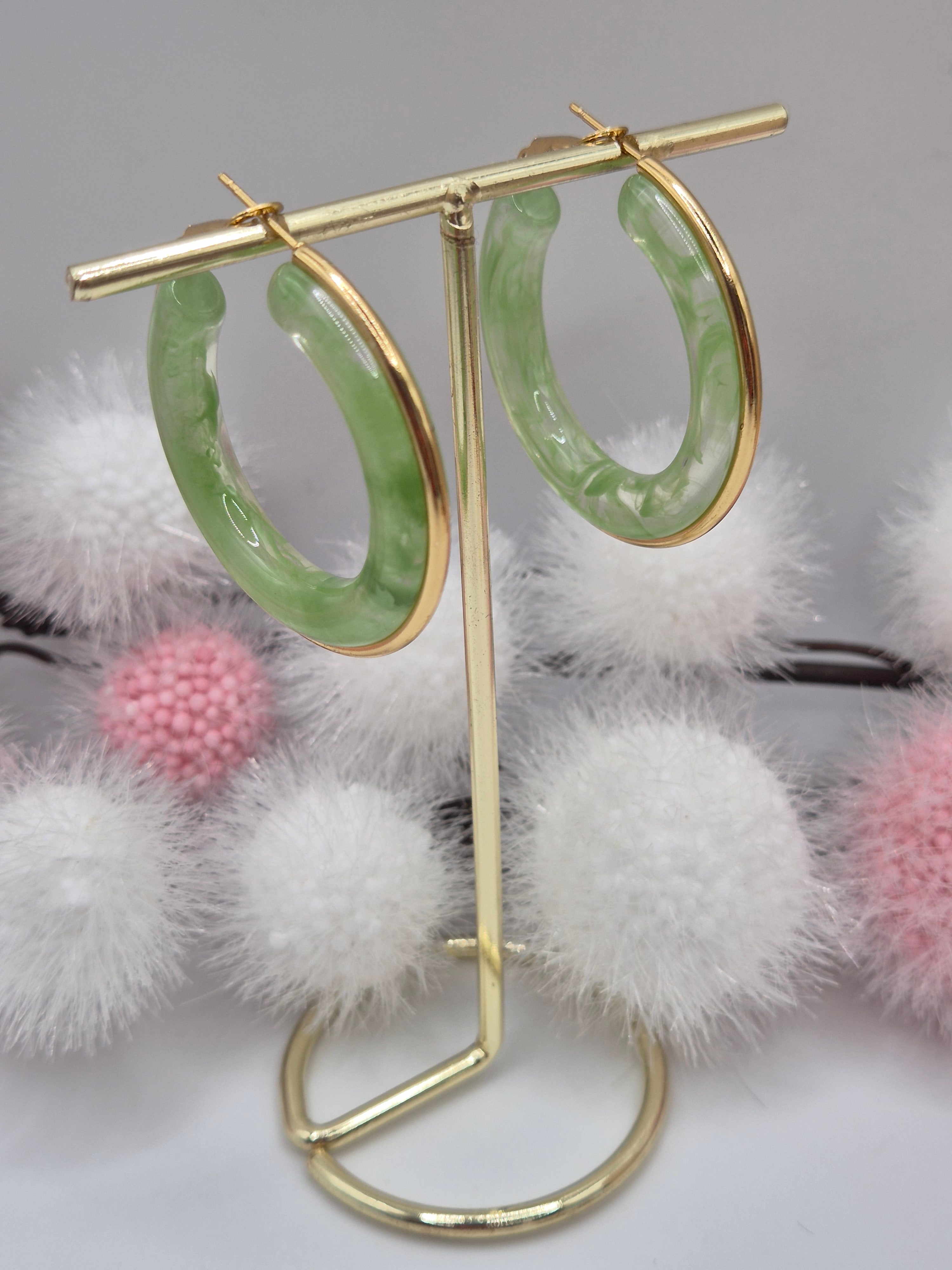 Boucles d’oreilles Mystère D’Or Vert Claire