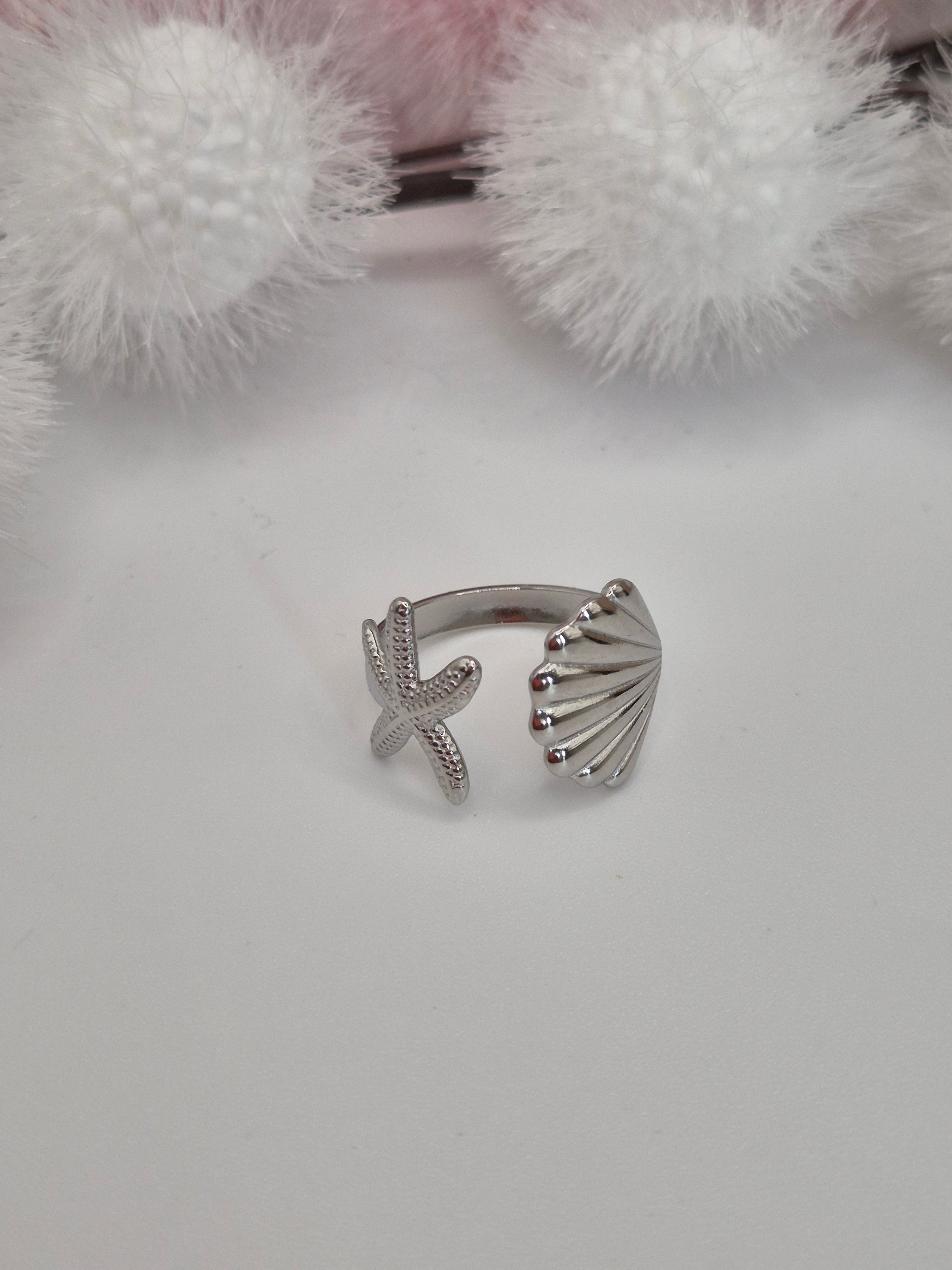 Bague Coquillage de Mer Argenté