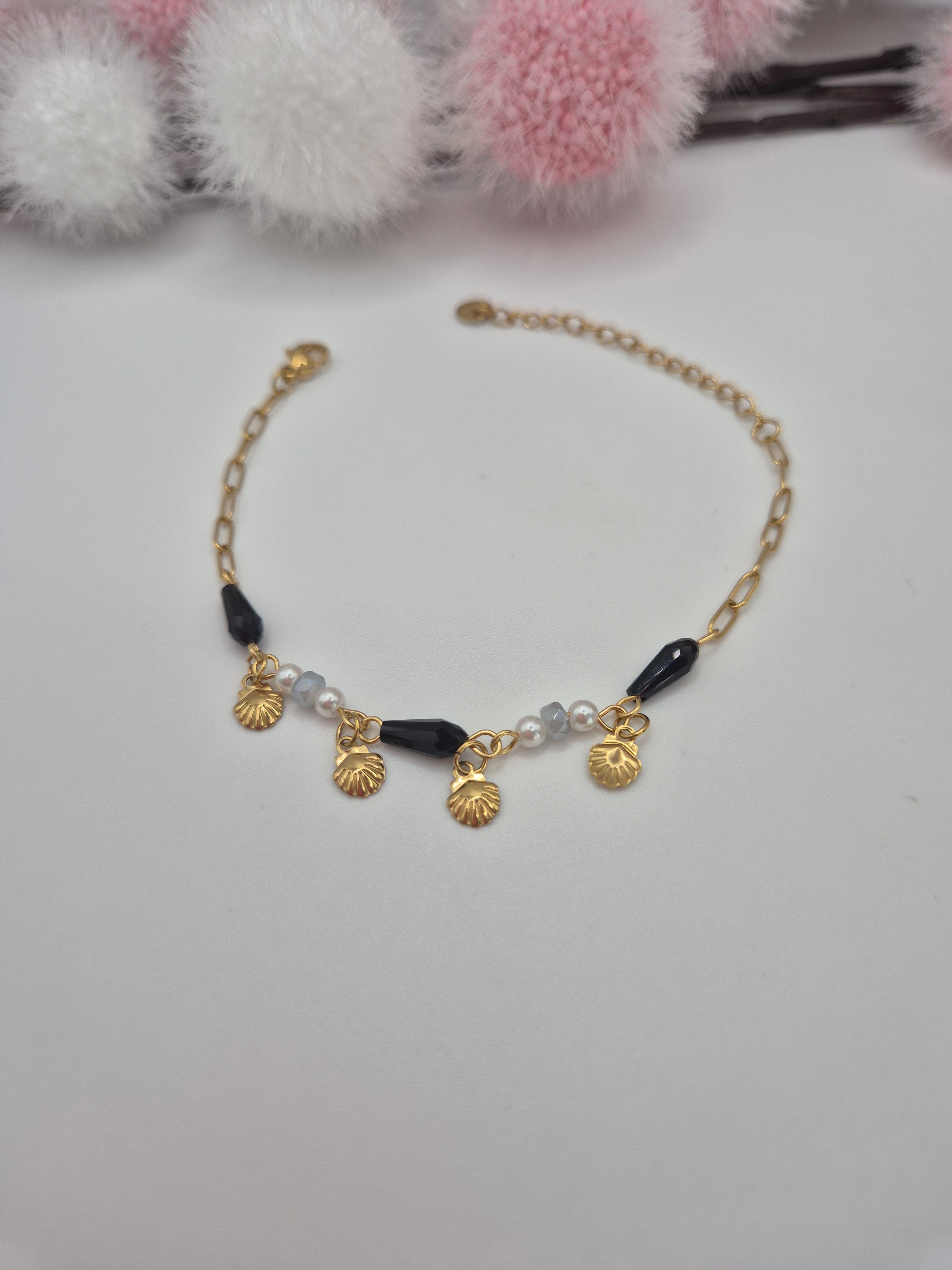 Bracelet Chant de Coquillage de Mer Noir