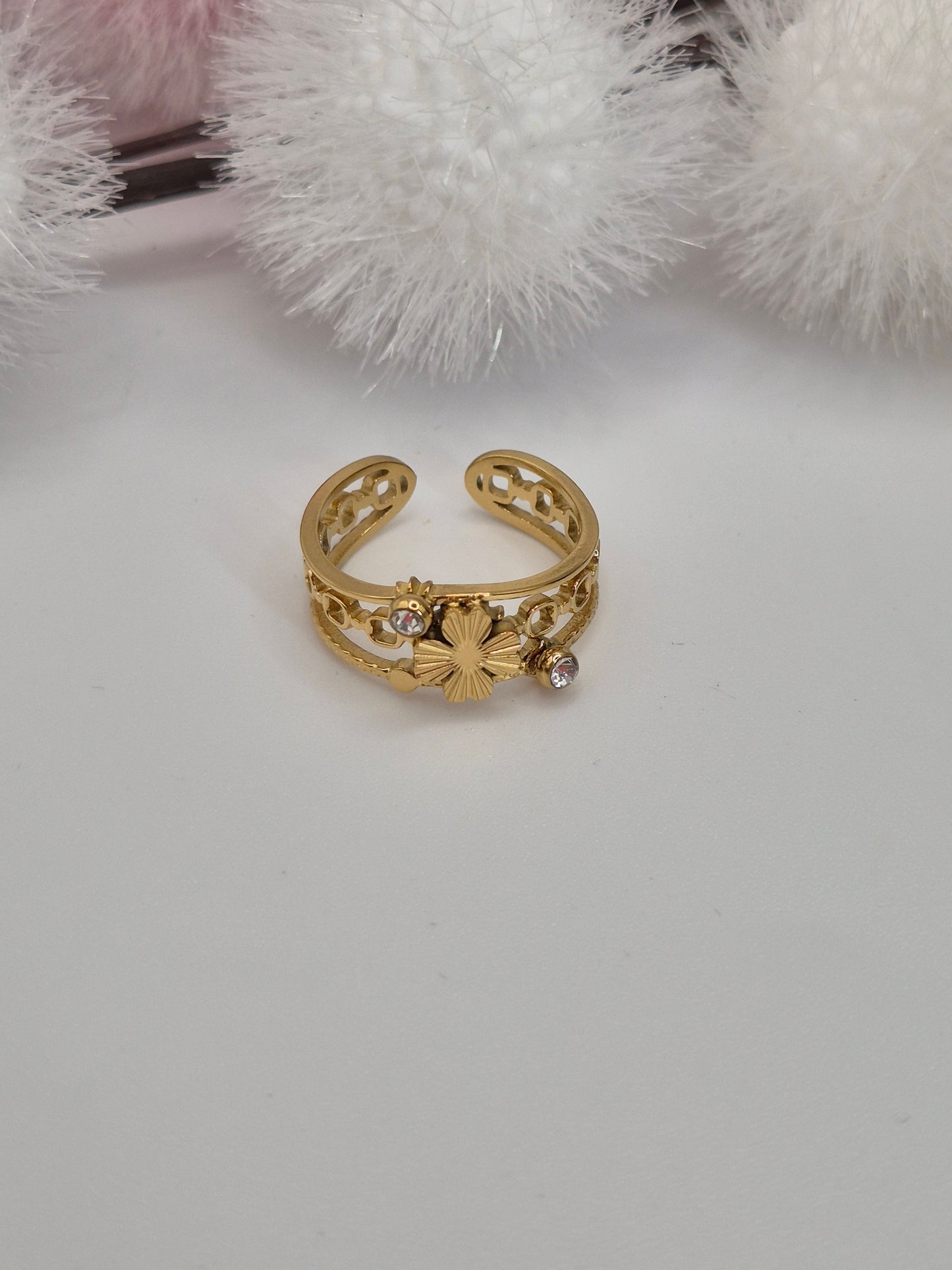 Bague Trèfle Strass