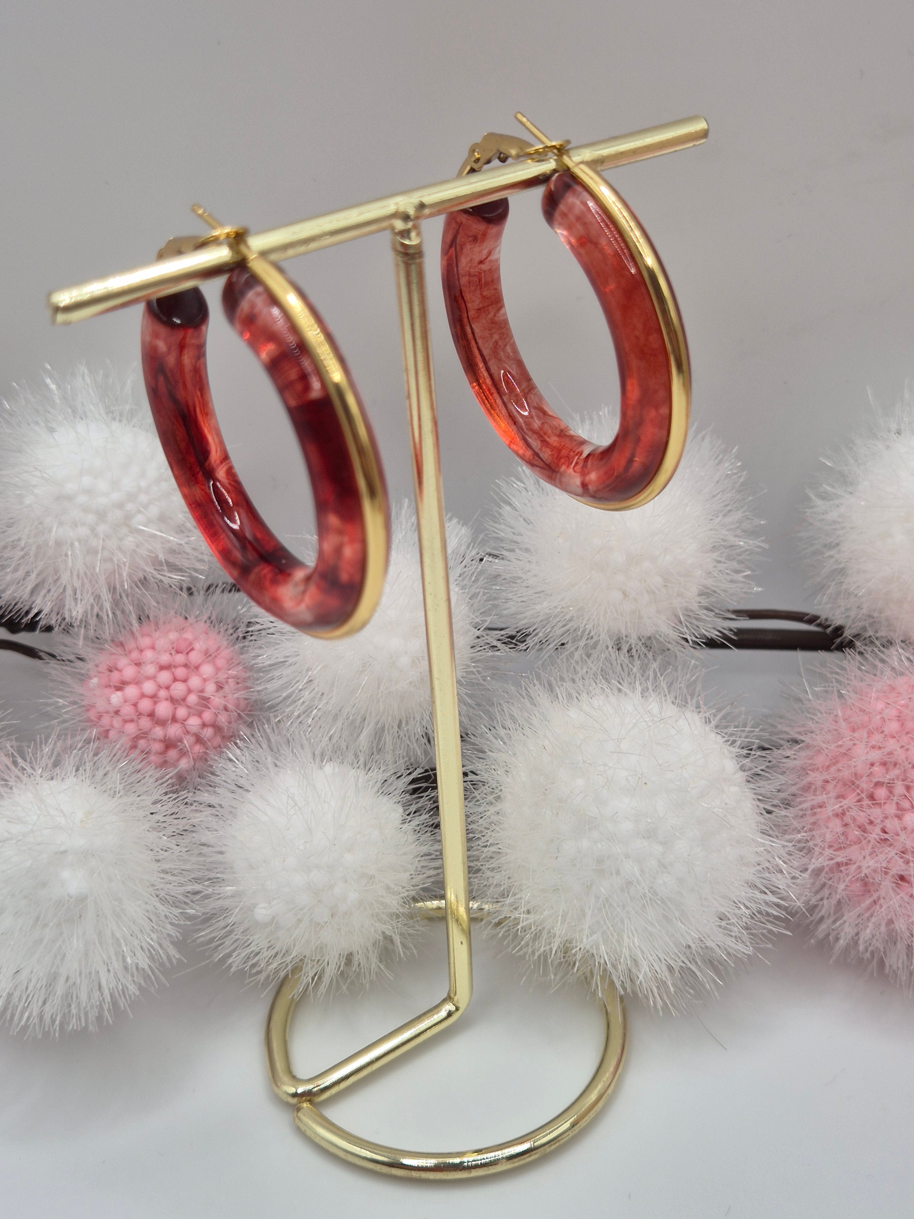 Boucles d’oreilles Mystère D’Or Rouge