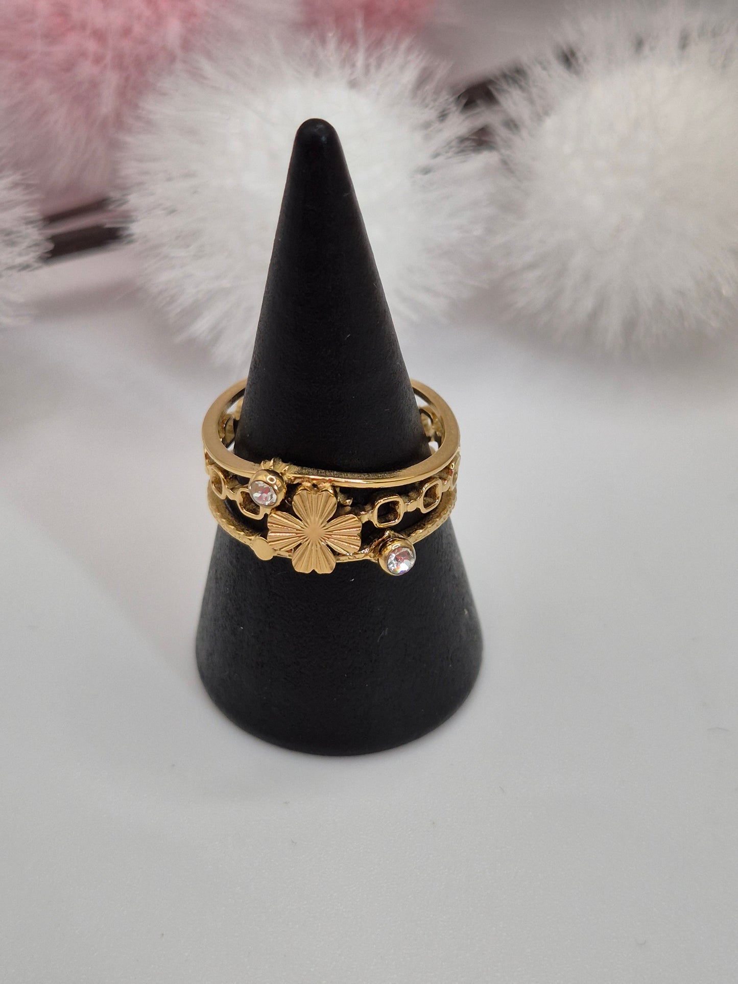 Bague Trèfle Strass