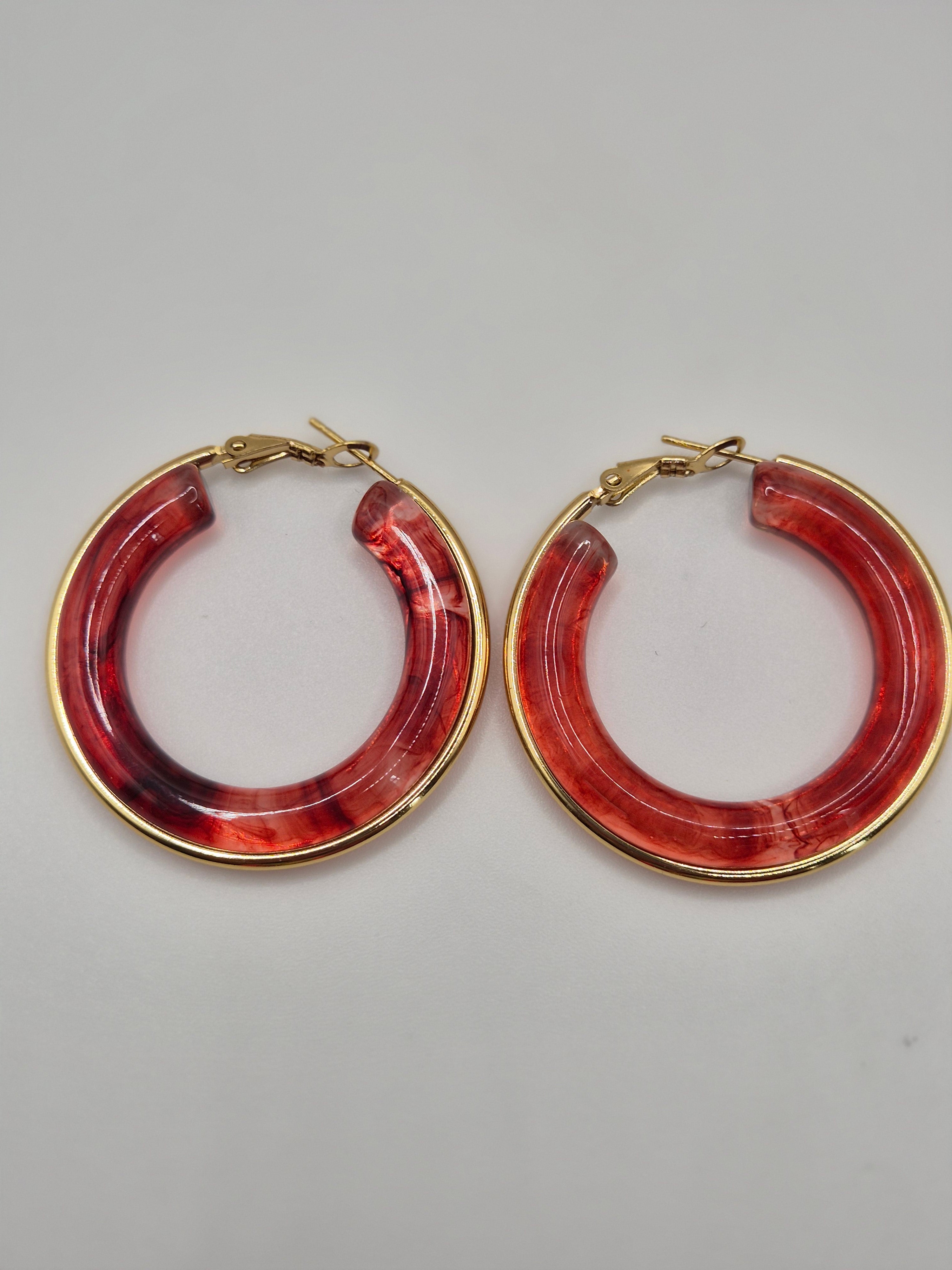 Boucles d’oreilles Mystère D’Or Rouge
