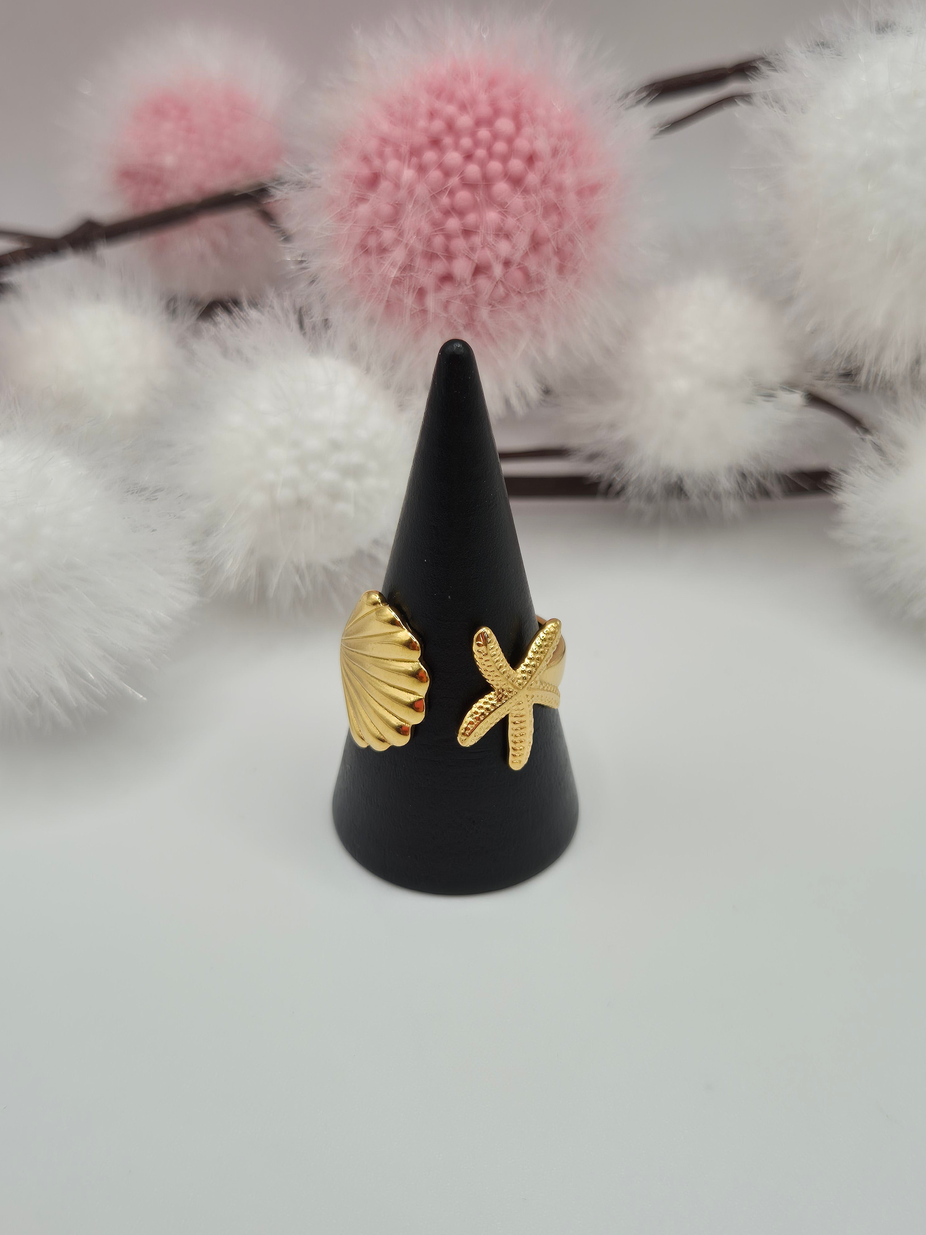 Bague Coquillage de Mer Dorée