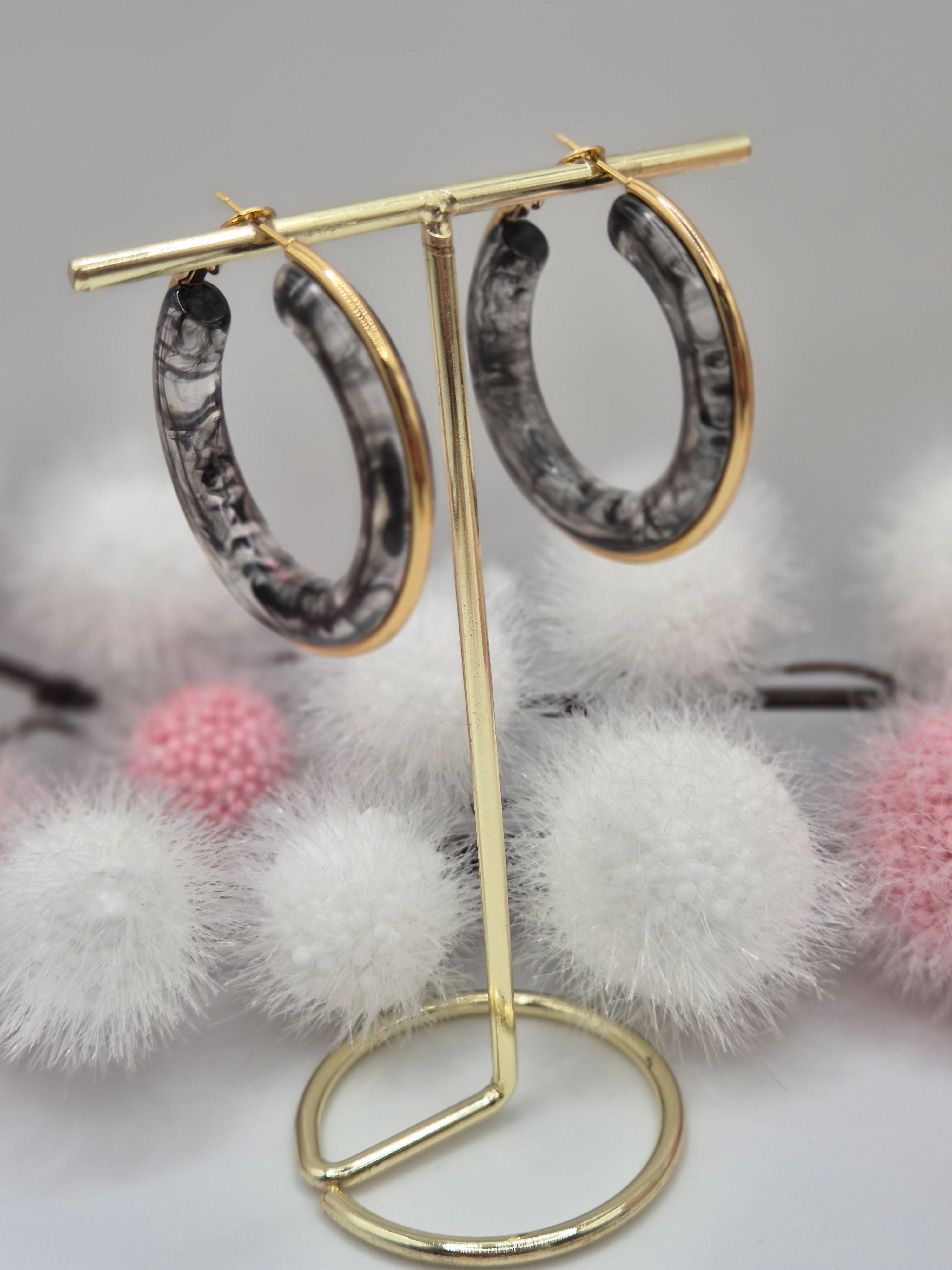 Boucles d’oreilles Mystère D’Or Noire