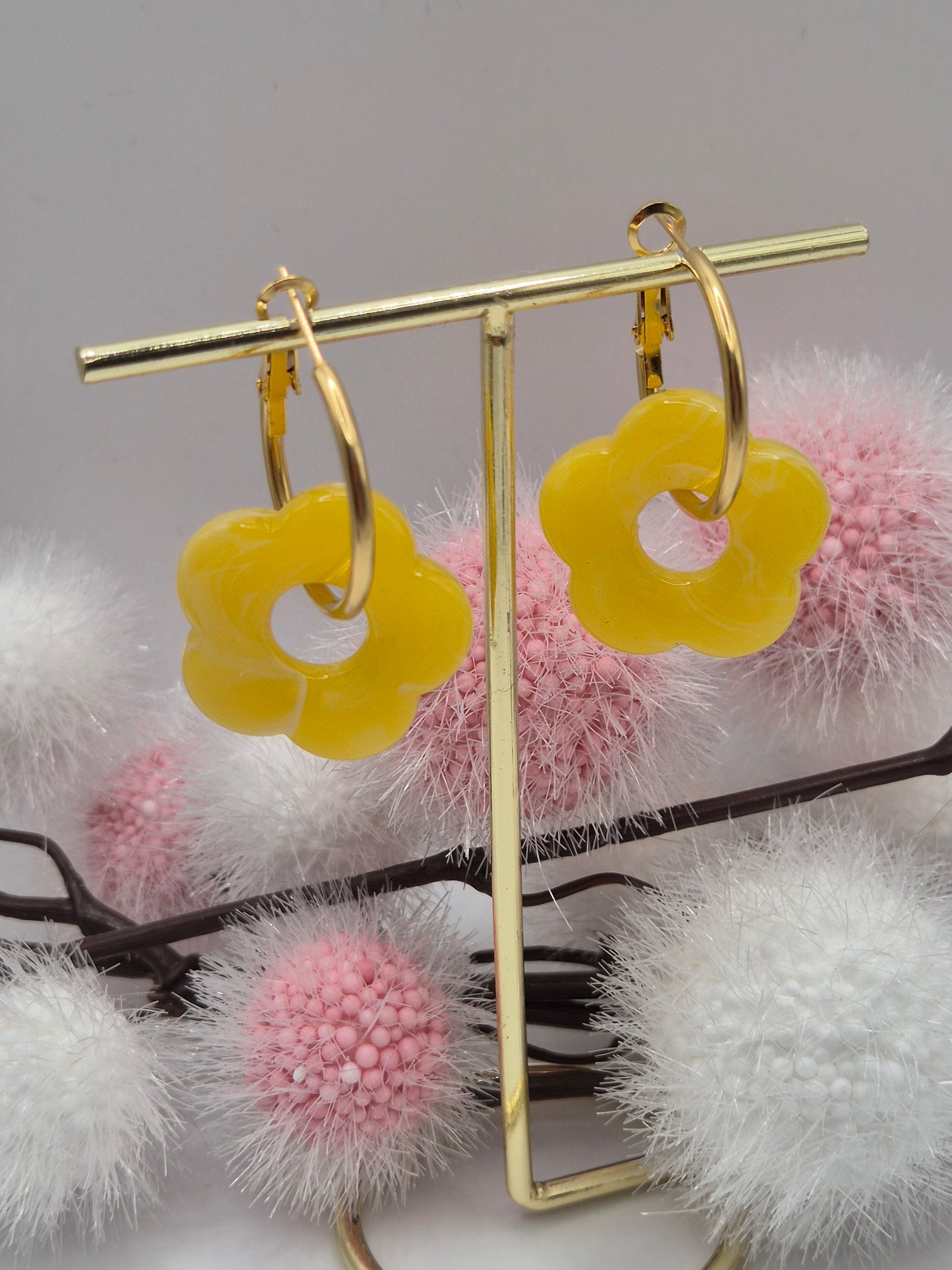 Boucles d’oreilles Fleurs Jaune