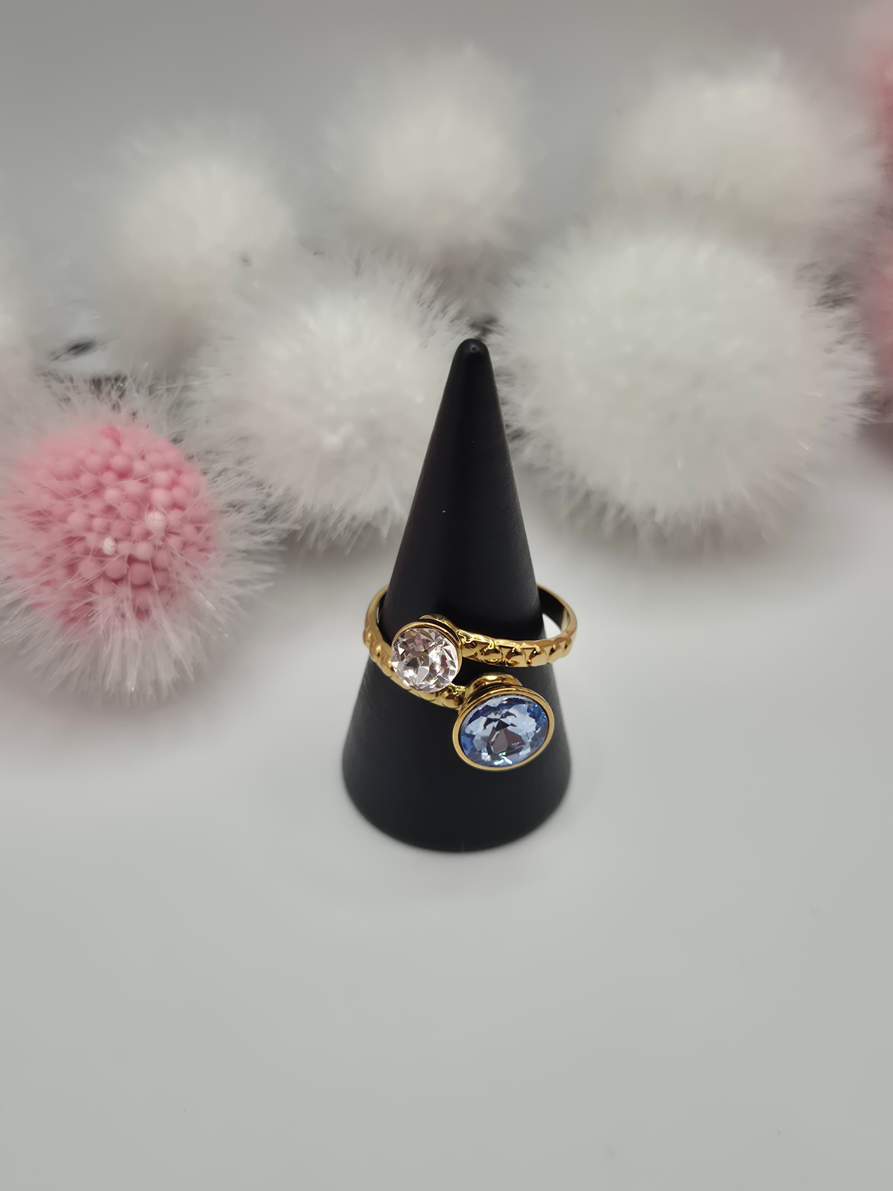 Bague Nuit Claire bleu et blanc