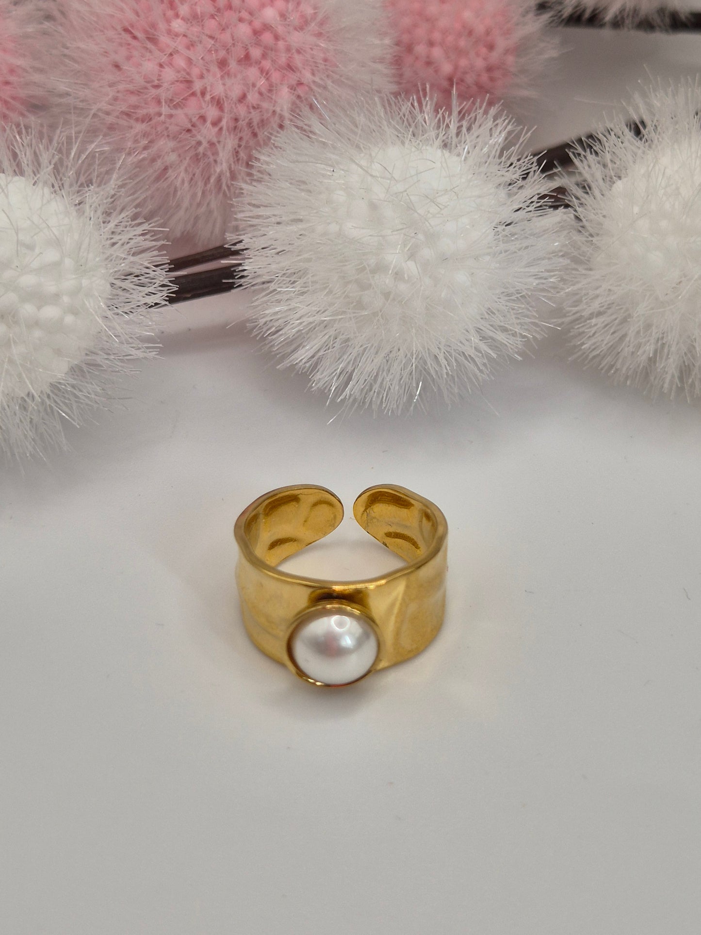 Bague Martelé Perle