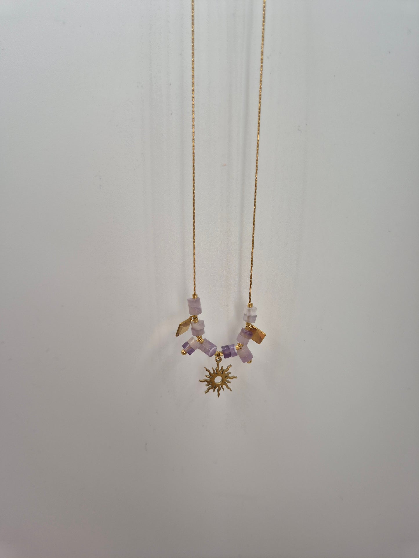 Collier Grand Soleil en Pierre Améthyste