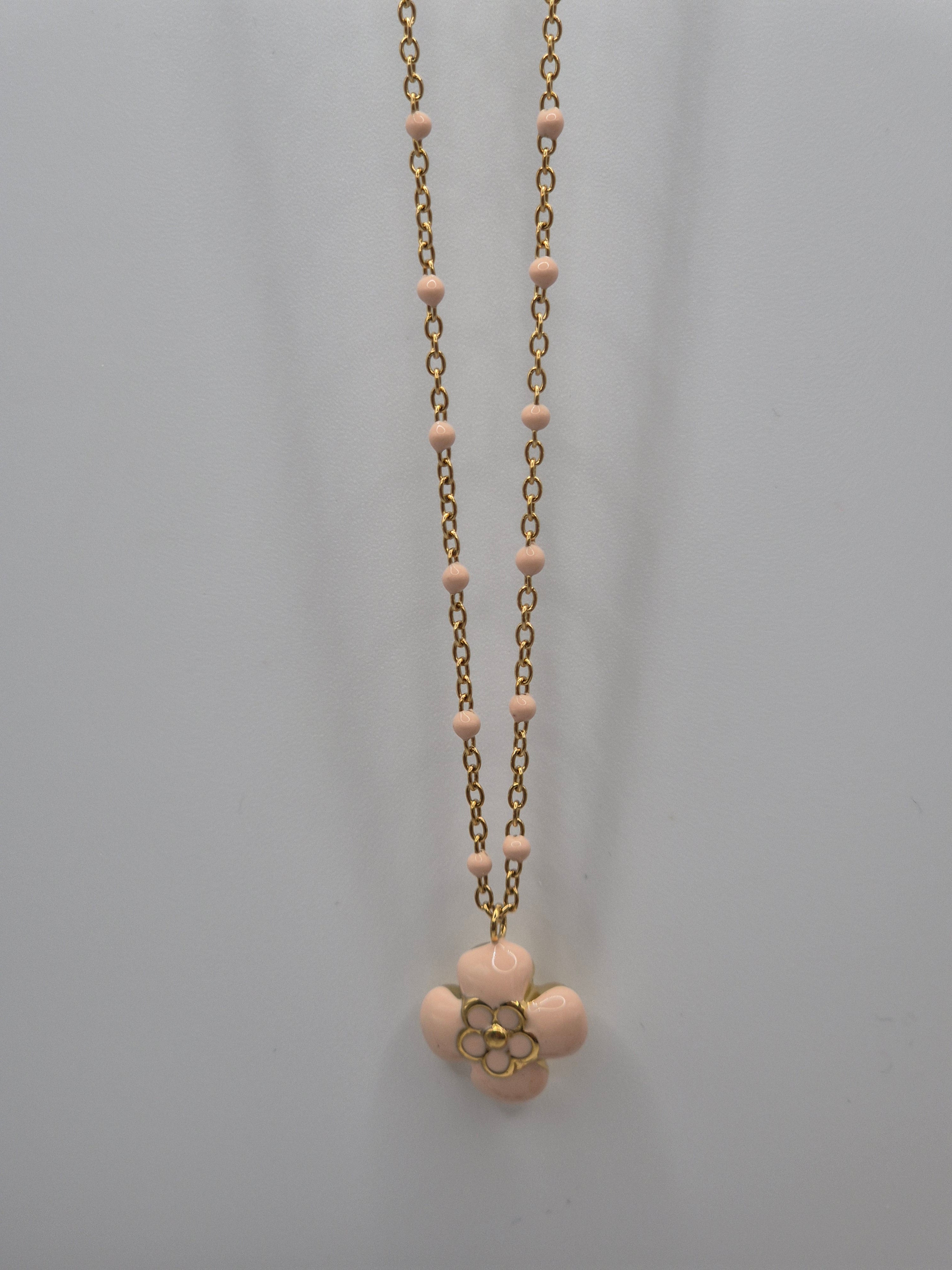 Collier Éclosion Rose Pâle