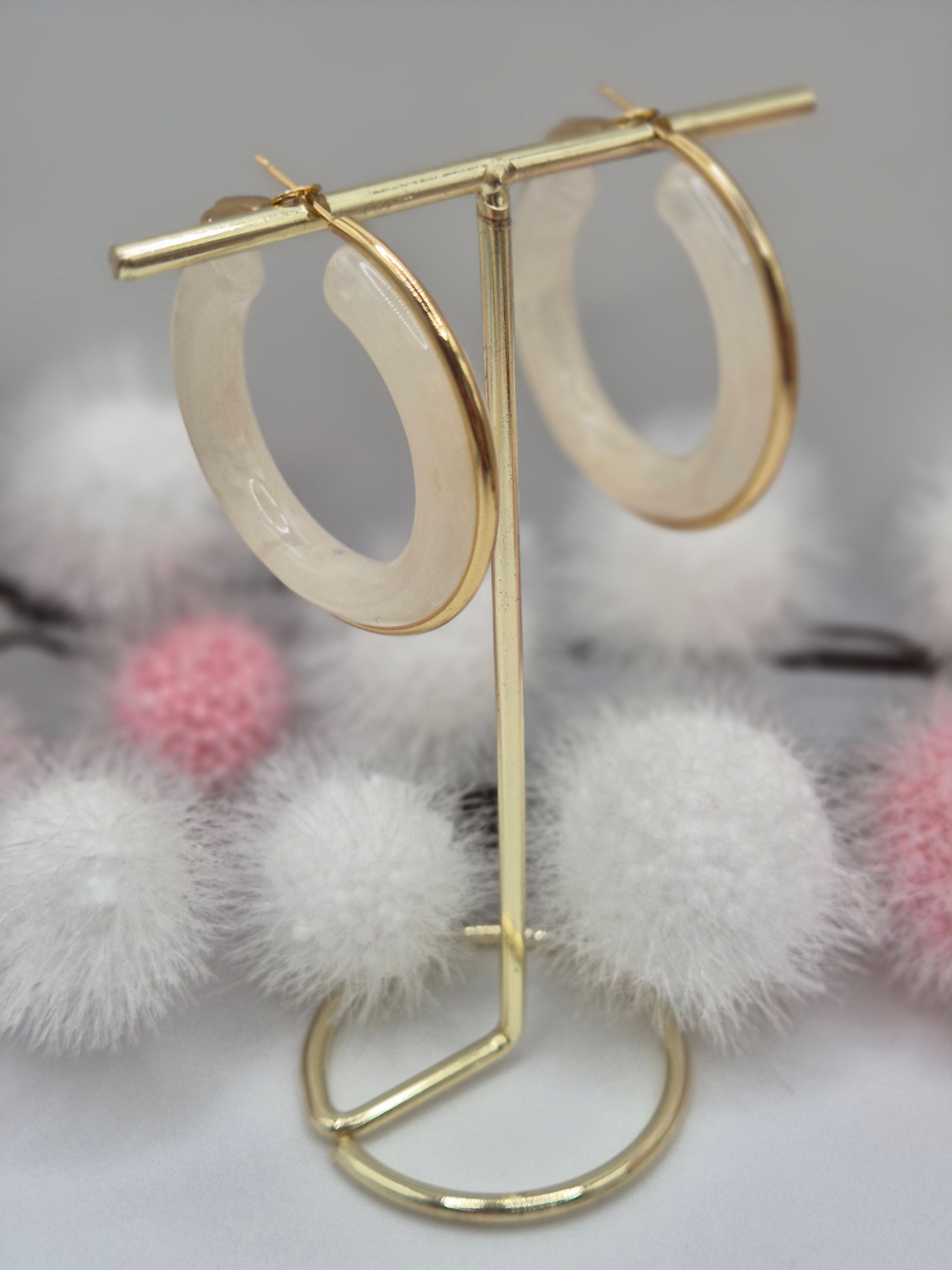 Boucles d’oreilles Mystère D’Or Blanche