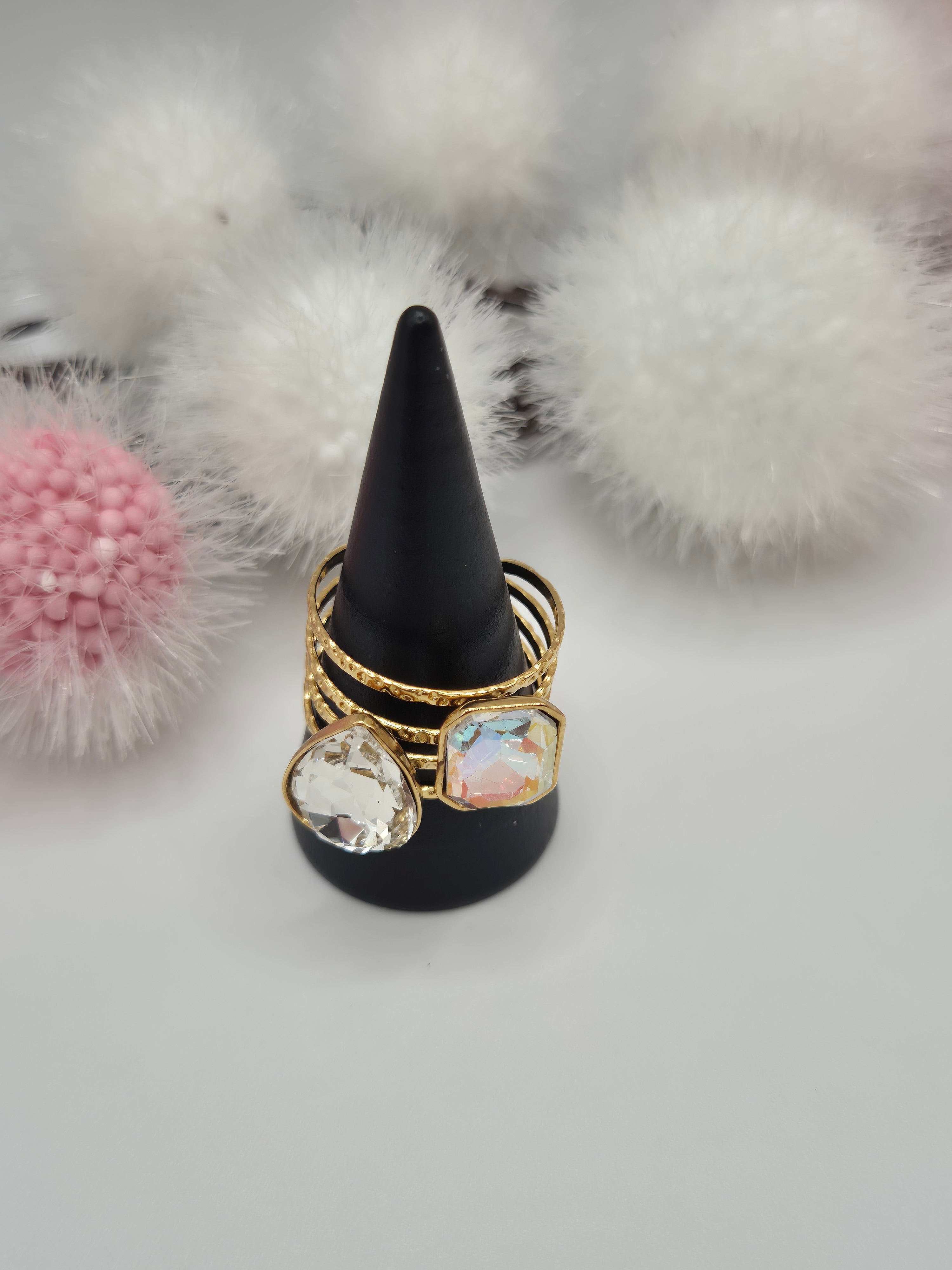 Bague Étincelle strass blanc